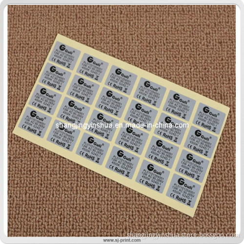 Glossy Paper Label Silver Foil Adhesive Sticker